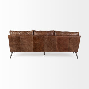 Mercana Cochrane Timeless Three-Seater Sofa – Luxurious Top-Grain Leather, Industrial Design, Fully Assembled Brown Leather 67936