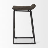 Mercana Givens Iv 24.25" Seat Height Black Wood Seat Black Frame Stool Black Wood | Black Metal | Counter Metal 67992