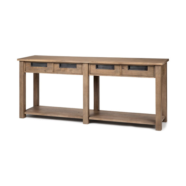 Mercana Harrelson 72" Console Table - Stylish Solid Mango Wood with 4 Drawers for Modern Farmhouse Charm 68205