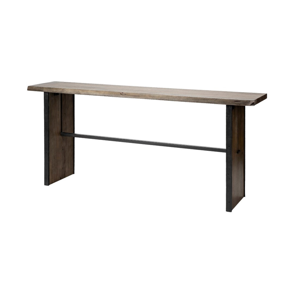 Mercana Ledger Live-Edge Console Table - Handcrafted Solid Mango Wood for Rustic Charm & Modern Style 68243