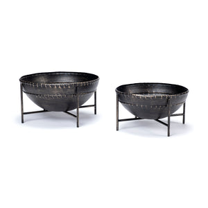 Mercana Cauldron (Set of 2) Brown Metal Bowls 68251