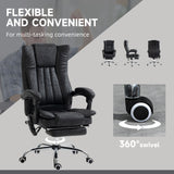 English Elm Vinsetto Microfiber Office Chair, High Back Computer Chair With 6 Point Massage, Heat, Adjustable Height and Retractable Footrest, Black