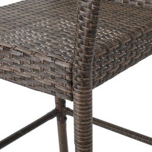 English Elm Christopher Knight Home® - Littleton Barstools Set Of 2 - Modern Wrapped-Wicker Style With Durable Iron Frame For Outdoors 57113.00MCA