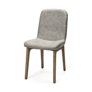 Mercana David Diamond Tufted Dining Chair Pair – Mid-Century Modern Elegance with Plush Comfort & Style Gray Fabric | Brown Wood 68318