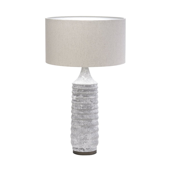 Mercana Harlan Table Lamp – Sculptural Concrete Base with Elegant Fabric Shade for Modern Home Décor 68341