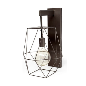 Mercana Cordova Industrial Geometric Wall Sconce - Modern Metal Hanging Bulb Cage for Stylish Lighting 68343