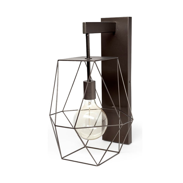 Mercana Cordova Industrial Geometric Wall Sconce - Modern Metal Hanging Bulb Cage for Stylish Lighting 68343