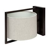 Smithe I 9x13 Black Toned Metal Cream Lampshade Wall Sconce