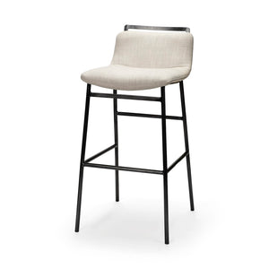Mercana Kavalan Modern Industrial Counter Stool with Contoured Seat, Durable Frame, Fully Assembled Style Beige Fabric | Gray Metal | Bar 68088