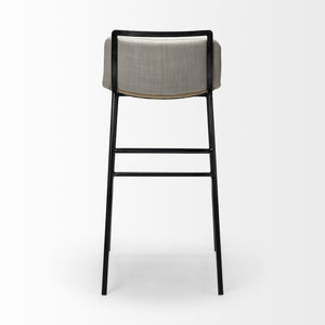 Mercana Kavalan Modern Industrial Counter Stool with Contoured Seat, Durable Frame, Fully Assembled Style Beige Fabric | Gray Metal | Bar 68088