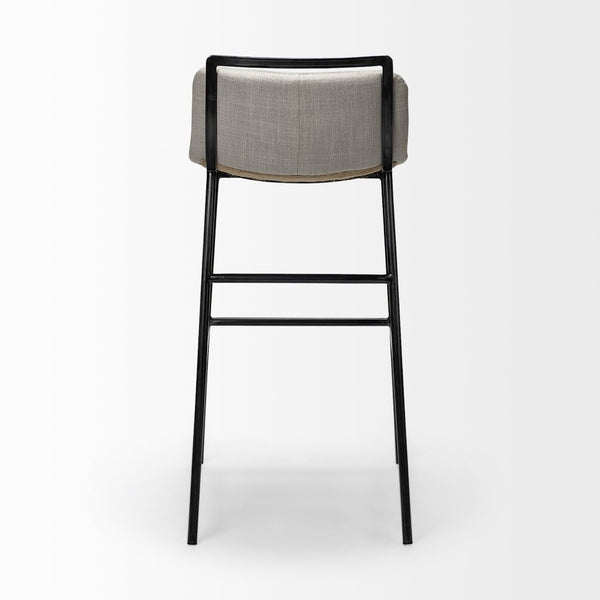 Mercana Kavalan Modern Industrial Counter Stool with Contoured Seat, Durable Frame, Fully Assembled Style Beige Fabric | Gray Metal | Bar 68088