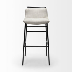 Mercana Kavalan Modern Industrial Counter Stool with Contoured Seat, Durable Frame, Fully Assembled Style Beige Fabric | Gray Metal | Bar 68088