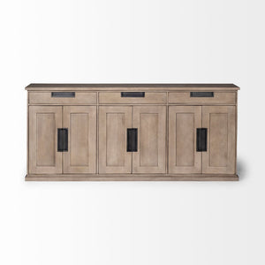Mercana Braxton III 81.5" Solid Wood Sideboard - Rustic Modern Storage Solution for Dining & Entryway Decor 68204