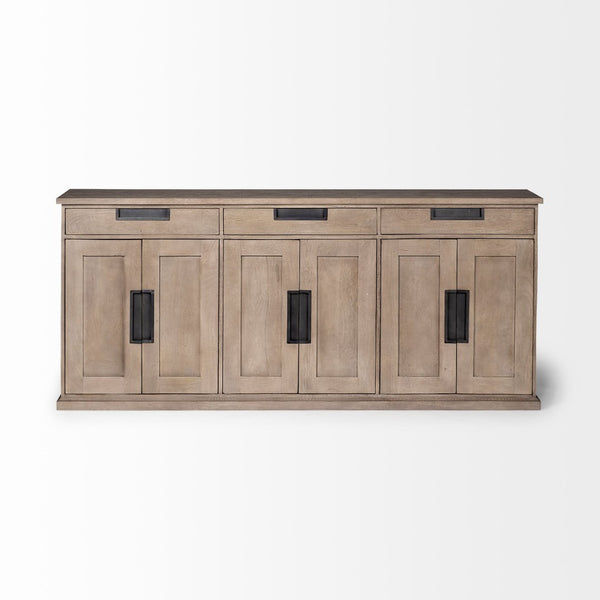 Mercana Braxton III 81.5" Solid Wood Sideboard - Rustic Modern Storage Solution for Dining & Entryway Decor 68204