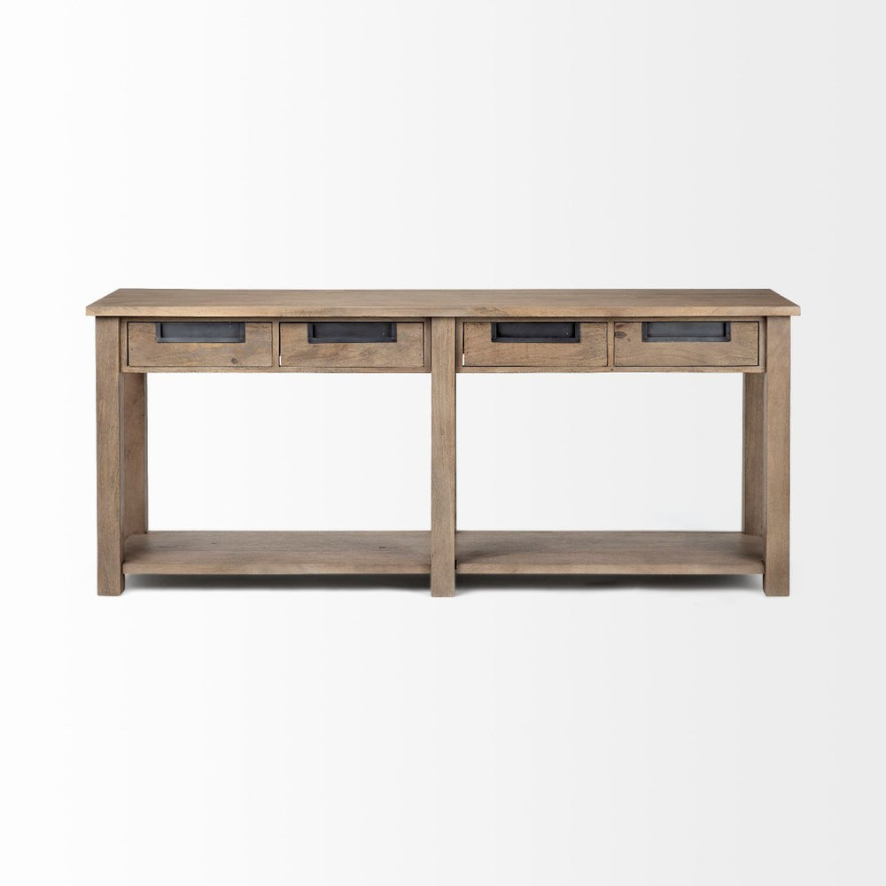 Mercana Harrelson 72" Console Table - Stylish Solid Mango Wood with 4 Drawers for Modern Farmhouse Charm 68205
