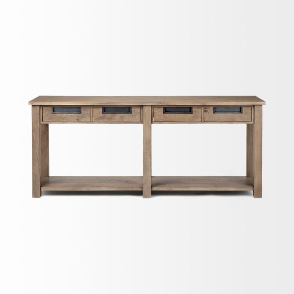 Mercana Harrelson 72" Console Table - Stylish Solid Mango Wood with 4 Drawers for Modern Farmhouse Charm 68205