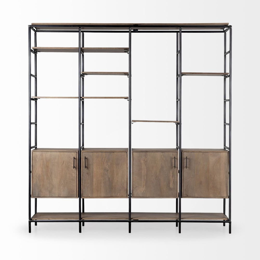 Mercana Darius Multi-Shelf Shelving Unit - Versatile Industrial Storage Solution for Modern Interiors 68206-ABC