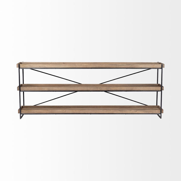 Mercana Trey Console Table - Stylish 80" Entryway Furniture with Solid Mango Wood and Sturdy Iron Frame 68217