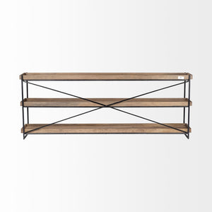 Mercana Trey Console Table - Stylish 80" Entryway Furniture with Solid Mango Wood and Sturdy Iron Frame 68217