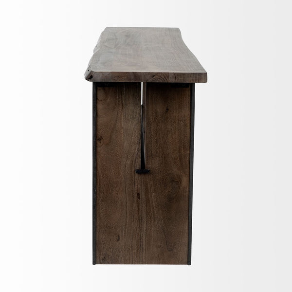 Mercana Ledger Live-Edge Console Table - Handcrafted Solid Mango Wood for Rustic Charm & Modern Style 68243