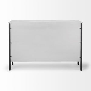 Mercana Savannah Accent Cabinet - Modern Rustic Storage Solution with Embossed Doors for Any Space 68268