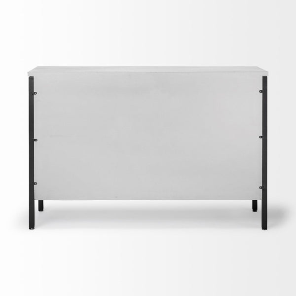 Mercana Savannah Accent Cabinet - Modern Rustic Storage Solution with Embossed Doors for Any Space 68268