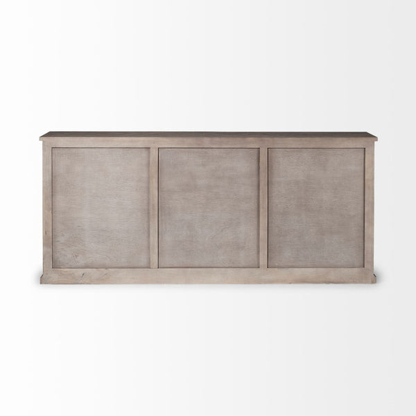 Mercana Braxton III 81.5" Solid Wood Sideboard - Rustic Modern Storage Solution for Dining & Entryway Decor 68204