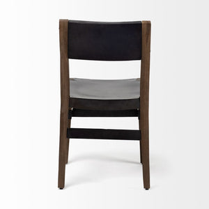 Mercana Nell Industrial-Modern Dining Chair with Solid Mango Wood Base and Matte Iron Seat for Comfort 67847