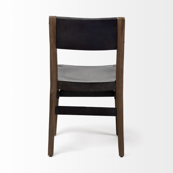 Mercana Nell Industrial-Modern Dining Chair with Solid Mango Wood Base and Matte Iron Seat for Comfort 67847