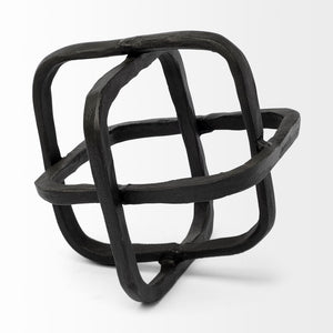 Mercana Willem 9L x 9W Open Cube Decor Object – Modern Industrial Accent for Stylish Home Interiors Black Metal | 9H 67813