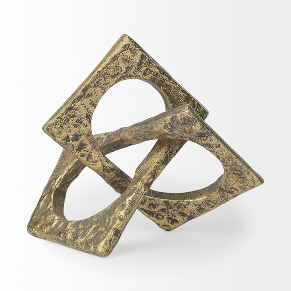Mercana Delaunay: Stunning Hammered Metal Accent Piece with Interlinked Design for Modern Home Decor 67808