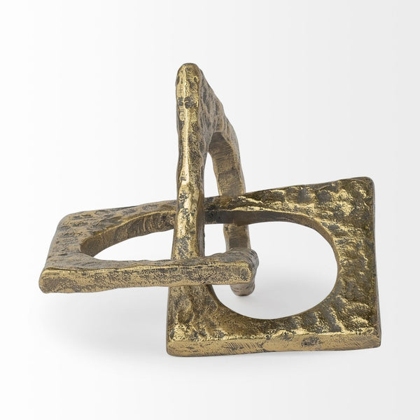 Mercana Delaunay: Stunning Hammered Metal Accent Piece with Interlinked Design for Modern Home Decor 67808