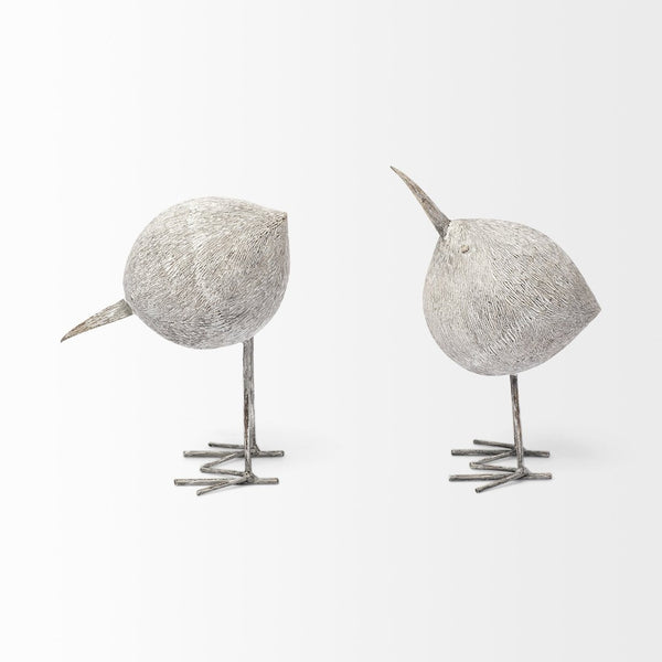 Mercana Snipe Rustic Bird Ornament with Metal Feet - Charming Lakeside Accent for Home Decor & Shelves Off-White Resin | 8H 68079