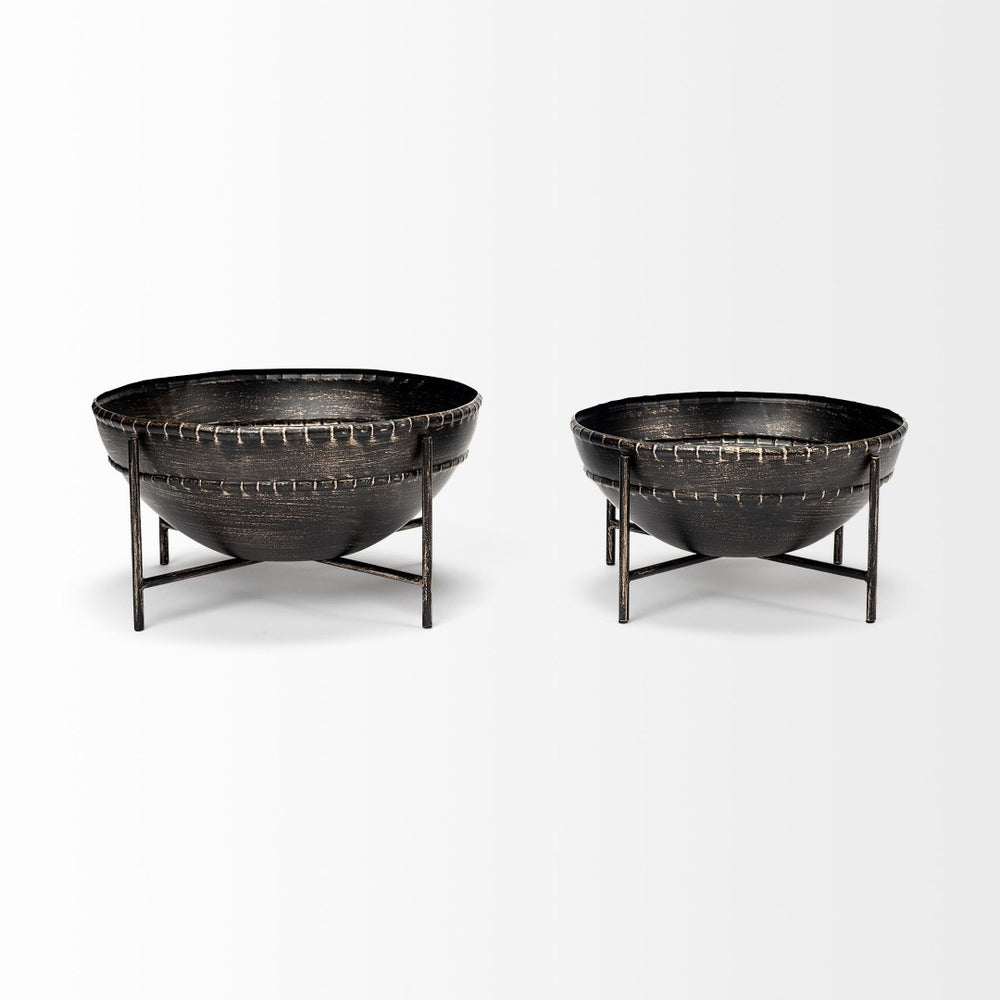 Mercana Cauldron Rustic-Bronze Metal Bowls for Stylish Home Décor – Perfect for Centerpieces & Displays 68251