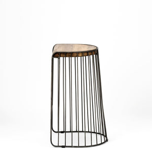 Mercana Seagram Industrial-Style Counter Stool with Ergonomic Half-Moon Seat and Durable Metal Frame 68136