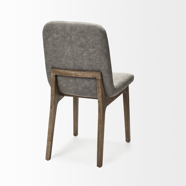 Mercana David Diamond Tufted Dining Chair Pair – Mid-Century Modern Elegance with Plush Comfort & Style Gray Fabric | Brown Wood 68318