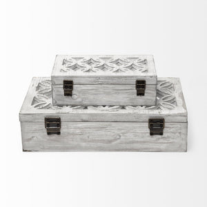 Mercana Floribundus Handcrafted Decorative Boxes with Mirror Inlay for Elegant Storage and Display Solutions 57544