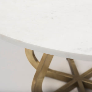 Mercana Laurent Dining Table - Luxurious Marble Top with Gold Metal Base for Modern Glam Interiors 68238-AB