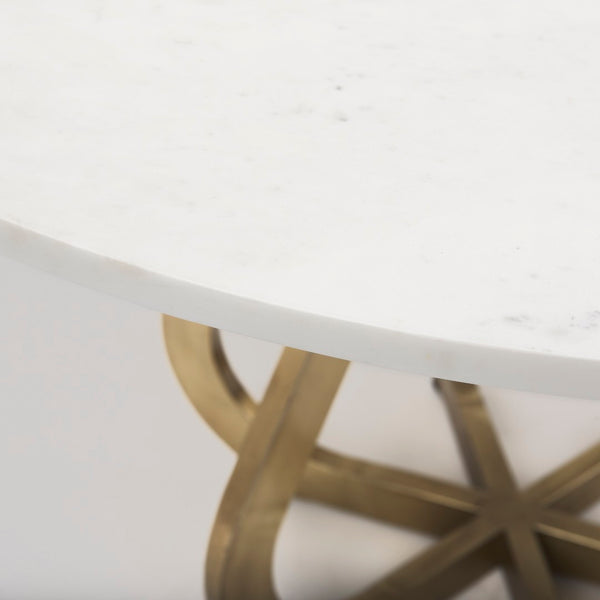 Mercana Laurent Dining Table - Luxurious Marble Top with Gold Metal Base for Modern Glam Interiors 68238-AB