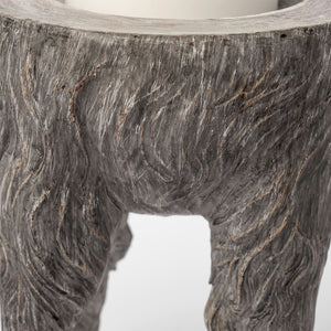 Mercana Pan Rustic Ceramic Hoofed Candle Holder – Sculptural Décor for Modern Farmhouse & Eclectic Spaces Gray Ceramic | 7H 68064