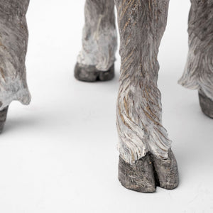 Mercana Pan Rustic Ceramic Hoofed Candle Holder – Sculptural Décor for Modern Farmhouse & Eclectic Spaces Gray Ceramic | 7H 68064