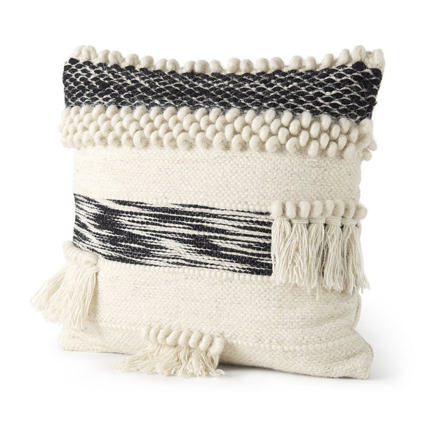 Mercana Beardell Handwoven Decorative Pillow Cover with Tassels for Scandinavian-Inspired Home Decor 68391