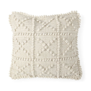 Mercana Leroy Decorative Pillow Cover with Artisan Texture and Raised Stitch Design for Modern Home Décor 68392