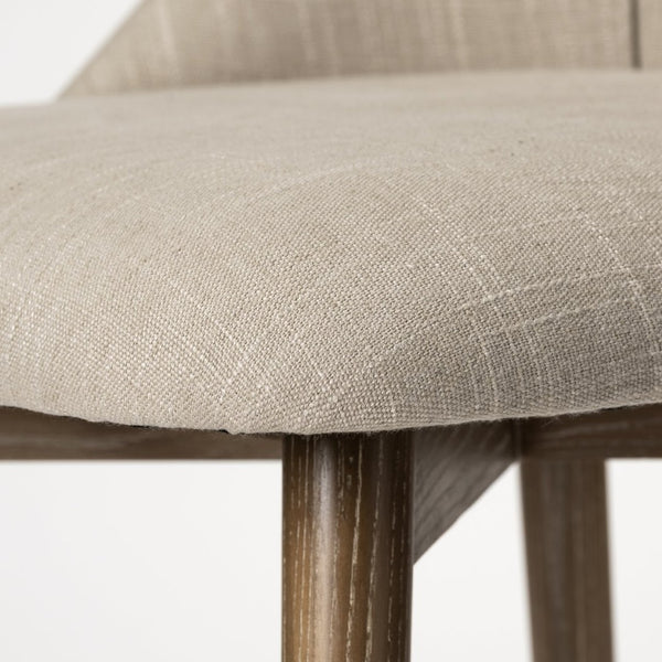 Mercana Ronald II Dining Chair - Elegant Bucket-Style Design with Plush Upholstery for Ultimate Comfort Cream Fabric | Brown Wood (Side Chair) 68321