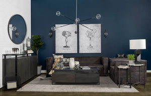 Mercana Lucas Nesting Accent Tables Set of 2 - Elegant Marble Tops with Sleek Iron Frames for Modern Spaces 68240