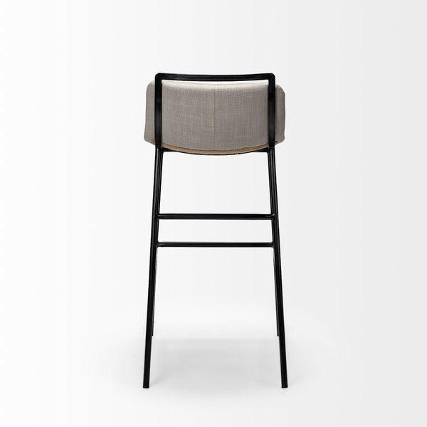 Mercana Kavalan Modern Industrial Counter Stool with Contoured Seat, Durable Frame, Fully Assembled Style Beige Fabric | Gray Metal | Counter 68087
