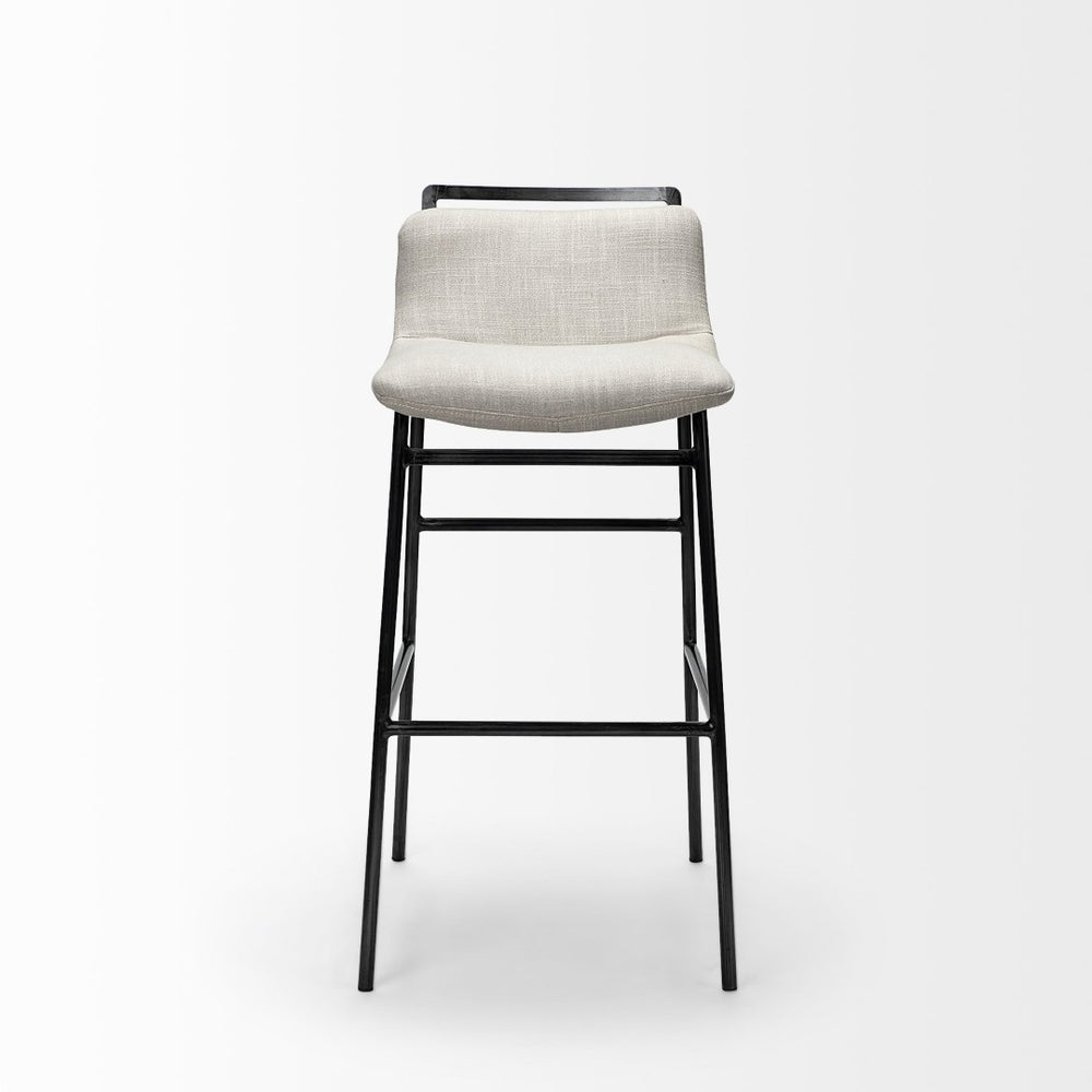 Mercana Kavalan Modern Industrial Counter Stool with Contoured Seat, Durable Frame, Fully Assembled Style Beige Fabric | Gray Metal | Counter 68087