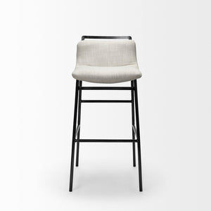 Mercana Kavalan Modern Industrial Counter Stool with Contoured Seat, Durable Frame, Fully Assembled Style Beige Fabric | Gray Metal | Counter 68087