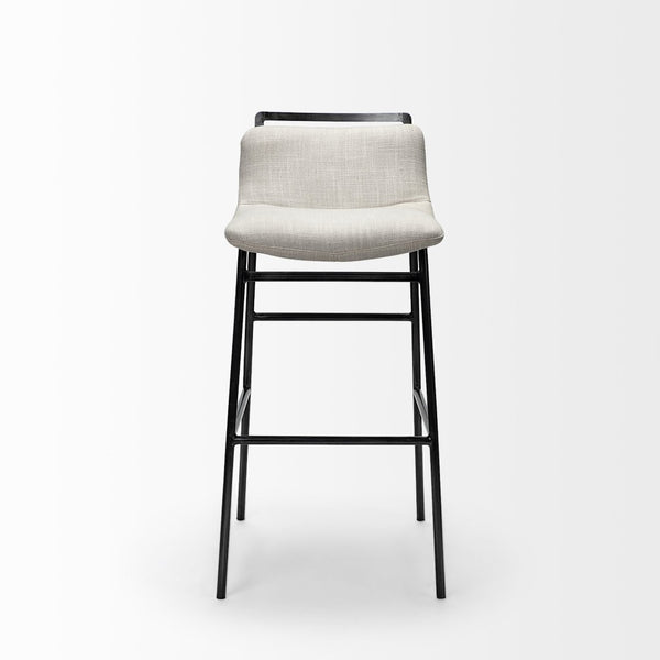 Mercana Kavalan Modern Industrial Counter Stool with Contoured Seat, Durable Frame, Fully Assembled Style Beige Fabric | Gray Metal | Counter 68087