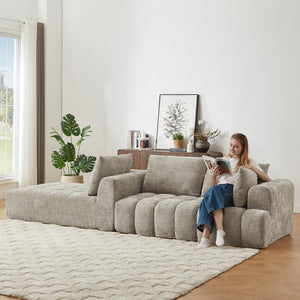 English Elm Chenille Oversized L-Shape Luxury Sectional Sofa - Minimalist Design For Comfort & Style, No Assembly! W2339S00041